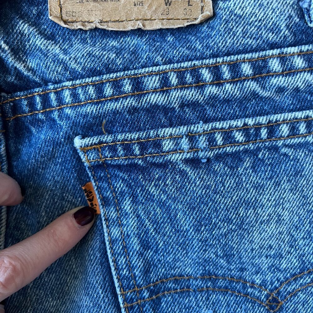 Vintage Levi's 505 Orange Tab Student Fit Acid Wash Jeans, W28 L31.5 - Picture 9 of 13